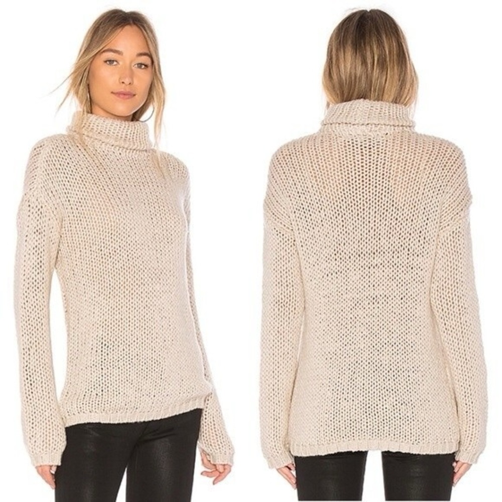 Lovers & Friends Hawken Turtleneck Sweater in Pearl - Size M